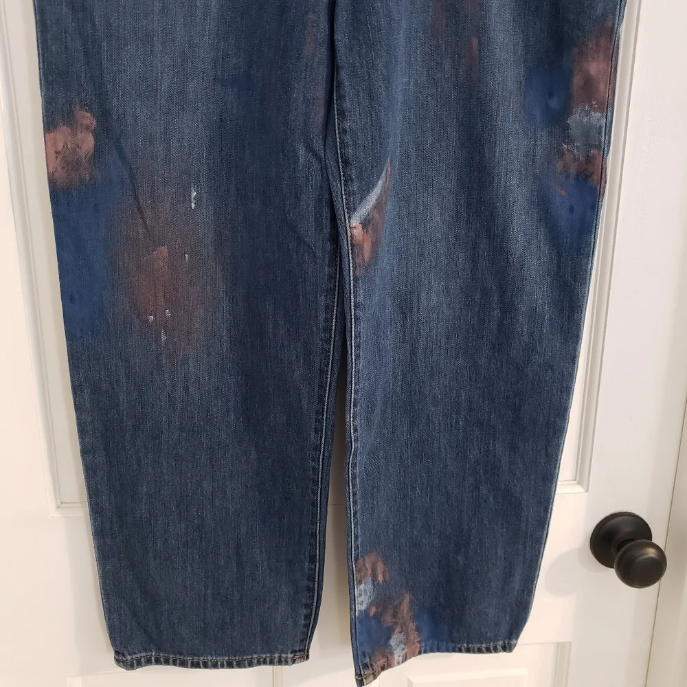 Lauren Ralph Lauren Womens Atlas Wash Jeans‎ SZ 10 Relaxed Crop Painted G…